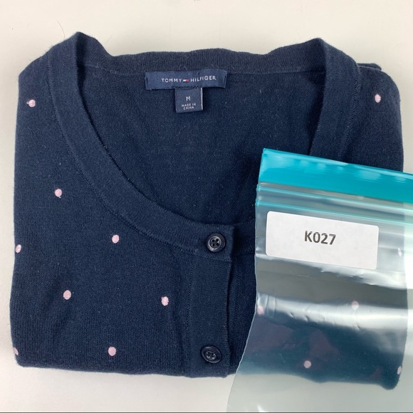 TOMMY Hilfiger Navy with Pink Polka Dots Cardigan - Picture 8 of 8